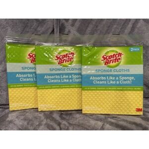 (3-2pk)-3M Scotch-Brite 7.8" x 6.8" Absorbent‎ Cloth For Dishes & Counters 9055